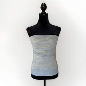 Y2K‎ Express Metallic Zebra Knit Tube Top Strapless 2000s Clubwear Size Small